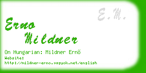 erno mildner business card